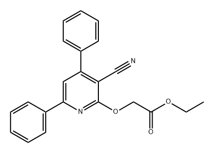 Acetic acid, 2-[(3-cyano-4,6-diphenyl-2-pyridinyl)oxy]-, ethyl ester Structure