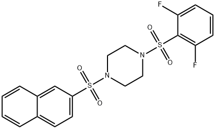 Piperazine, 1-[(2,6-difluorophenyl)sulfonyl]-4-(2-naphthalenylsulfonyl)- 구조식 이미지