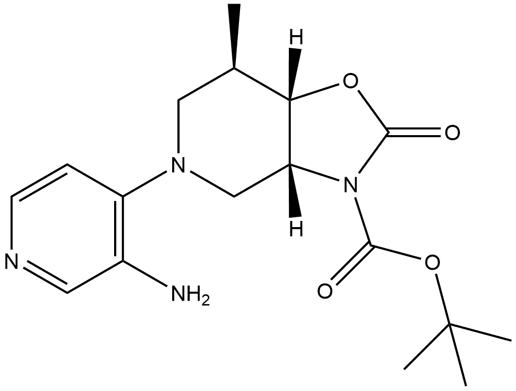 tert-butyl (3aR,7R,7aS)-5-(3-amino-4-pyridyl)-7-methyl-2-oxo-4,6,7,7a-tetrahydro-3aH-oxazolo[4,5-c]pyridine-3-carboxylate Structure