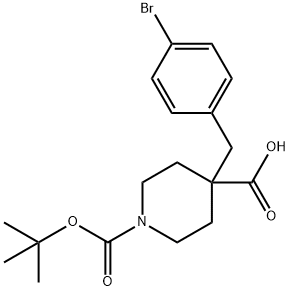 1,4-Piperidinedicarboxylic acid, 4-[(4-bromophenyl)methyl]-, 1-(1,1-dimethylethyl) ester Structure