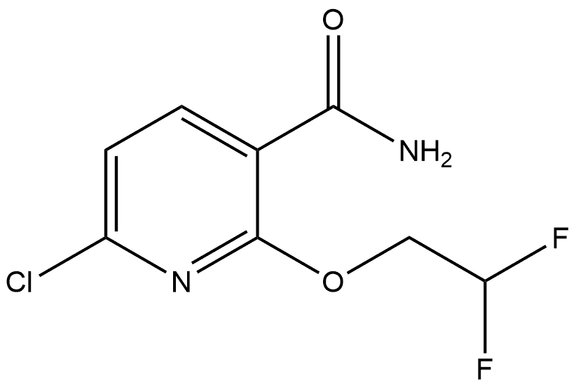 6-Chloro-2-(2,2-difluoroethoxy)-3-pyridinecarboxamide Structure