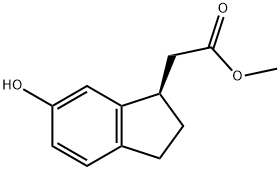 1H-Indene-1-acetic acid, 2,3-dihydro-6-hydroxy-, methyl ester, (1R)- Structure