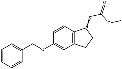 Acetic acid, 2-[2,3-dihydro-5-(phenylmethoxy)-1H-inden-1-ylidene]-, methyl ester Structure