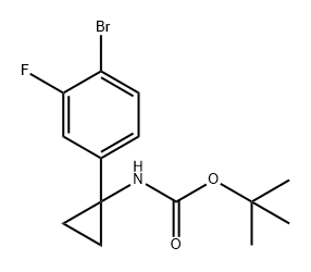 Carbamic acid, N-[1-(4-bromo-3-fluorophenyl)cyclopropyl]-, 1,1-dimethylethyl ester Structure