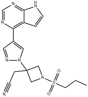 3-Azetidineacetonitrile, 1-(propylsulfonyl)-3-[4-(7H-pyrrolo[2,3-d]pyrimidin-4-yl)-1H-pyrazol-1-yl]- Structure