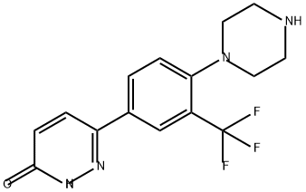 3(2H)-Pyridazinone, 6-[4-(1-piperazinyl)-3-(trifluoromethyl)phenyl]- 구조식 이미지
