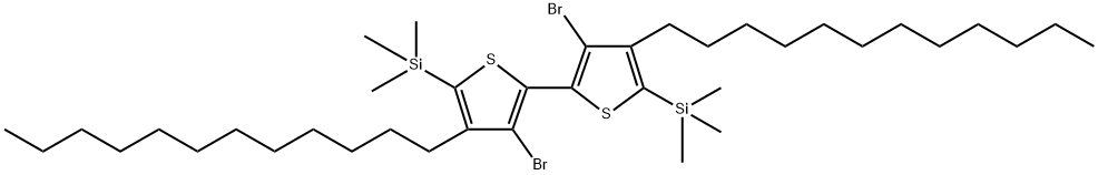 3,3'-dibromo-4,4'-didodecyl-5'-(trimethylsilyl)-[2,2'-bithiophene]-5-yl]trimethylsilane Structure