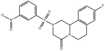 4H-Pyrazino[2,1-a]isoquinolin-4-one, 9-fluoro-1,2,3,6,7,11b-hexahydro-2-[(3-nitrophenyl)sulfonyl]- 구조식 이미지