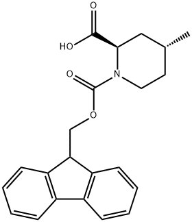 (2R,4R)-1-(((9H-fluoren-9-yl)methoxy)carbonyl)-4-methylpiperidine-2-carboxylic acid 구조식 이미지