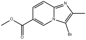 Imidazo[1,2-a]pyridine-6-carboxylic acid, 3-bromo-2-methyl-, methyl ester Structure