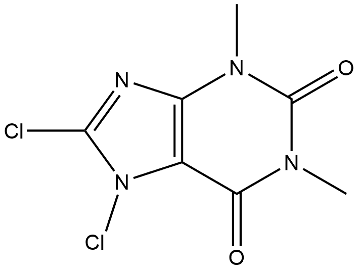 7,8-Dichloro-3,7-dihydro-1,3-dimethyl-1H-purine-2,6-dione 구조식 이미지