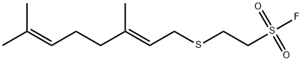 Ethanesulfonyl fluoride, 2-[[(2E)-3,7-dimethyl-2,6-octadien-1-yl]thio]- Structure