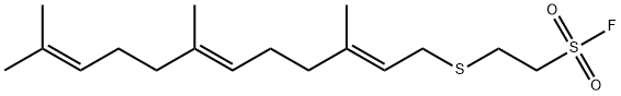 Ethanesulfonyl fluoride, 2-[[(2E,6E)-3,7,11-trimethyl-2,6,10-dodecatrien-1-yl]thio]- Structure