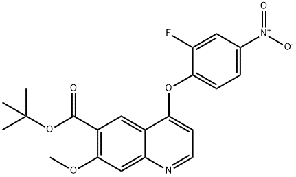 6-Quinolinecarboxylic acid, 4-(2-fluoro-4-nitrophenoxy)-7-methoxy-, 1,1-dimethylethyl ester Structure