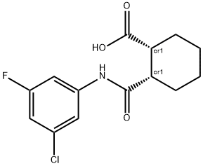 Cyclohexanecarboxylic acid, 2-[[(3-chloro-5-fluorophenyl)amino]carbonyl]-, (1R,2S)-rel- Structure