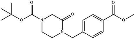 1-Piperazinecarboxylic acid, 4-[[4-(methoxycarbonyl)phenyl]methyl]-3-oxo-, 1,1-dimethylethyl ester Structure