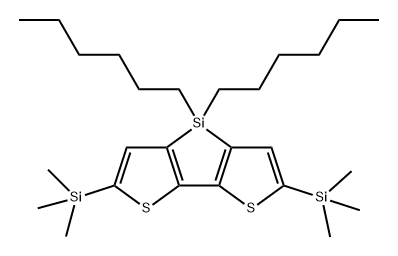 4H-Silolo[3,2-b:4,5-b']dithiophene, 4,4-dihexyl-2,6-bis(trimethylsilyl)- Structure