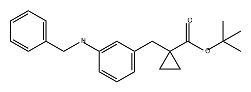 Cyclopropanecarboxylic acid, 1-[[3-[(phenylmethyl)amino]phenyl]methyl]-, 1,1-dimethylethyl ester Structure