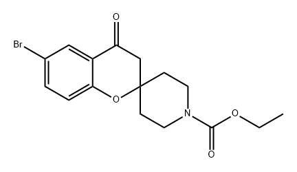 Spiro[2H-1-benzopyran-2,4'-piperidine]-1'-carboxylic acid, 6-bromo-3,4-dihydro-4-oxo-, ethyl ester Structure