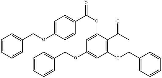 2'-(4''-(benzyloxy)benzoyloxy)-4',6'-dibenzyloxyacetophenone Structure