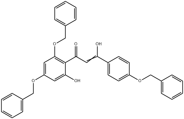 3-(4-(benzyloxy)phenyl)-1-(2,4-bis(benzyloxy)-6-hydroxyphenyl)-3-hydroxyprop-2-en-1-one Structure