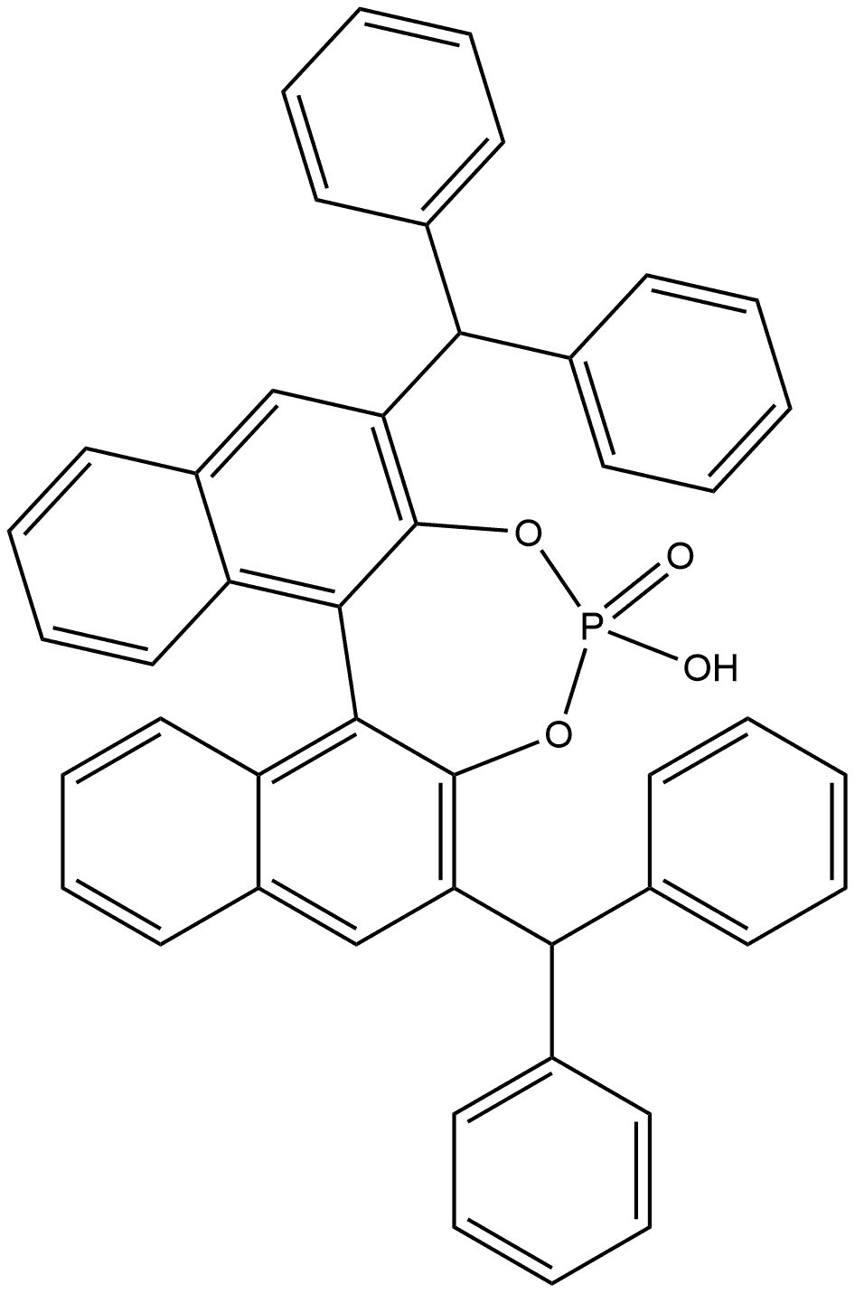 (11bS)-2,6-Dibenzhydryl-4-hydroxydinaphtho[2,1-d:1',2'-f][1,3,2]dioxaphosphepine 4-oxide 구조식 이미지