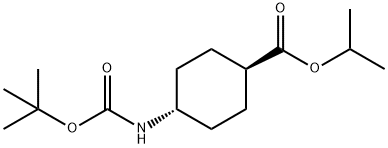 Cyclohexanecarboxylic acid, 4-[[(1,1-dimethylethoxy)carbonyl]amino]-, 1-methylethyl ester, trans- Structure