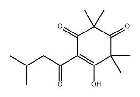 4-Cyclohexene-1,3-dione, 5-hydroxy-2,2,6,6-tetramethyl-4-(3-methyl-1-oxobutyl)- Structure