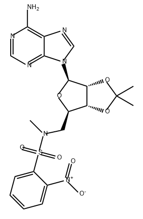Adenosine, 5'-deoxy-2',3'-O-(1-methylethylidene)-5'-[methyl[(2-nitrophenyl)sulfonyl]amino]- Structure
