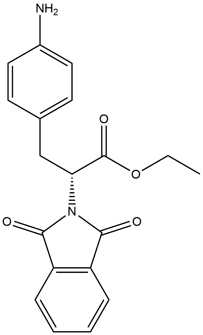 2H-Isoindole-2-acetic acid, α-[(4-aminophenyl)methyl]-1,3-dihydro-1,3-dioxo-, ethyl ester, (αR)- 구조식 이미지