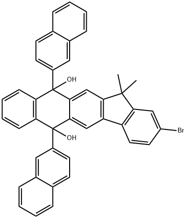 6H-Indeno[1,2-b]anthracene-6,11-diol, 2-bromo-11,13-dihydro-13,13-dimethyl-6,11-di-2-naphthalenyl- Structure