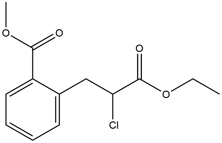 Benzenepropanoic acid, α-chloro-2-(methoxycarbonyl)-, ethyl ester Structure