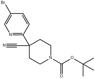 1,1-Dimethylethyl 4-(5-bromo-2-pyridinyl)-4-cyano-1-piperidinecarboxylate Structure