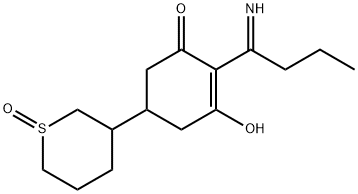 2-Cyclohexen-1-one, 3-hydroxy-2-(1-iminobutyl)-5-(tetrahydro-1-oxido-2H-thiopyran-3-yl)- Structure