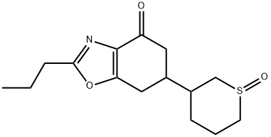 4(5H)-Benzoxazolone, 6,7-dihydro-2-propyl-6-(tetrahydro-1-oxido-2H-thiopyran-3-yl)- Structure