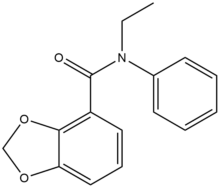 N-Ethyl-N-phenyl-1,3-benzodioxole-4-carboxamide Structure