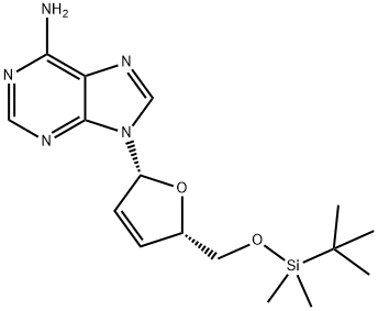 Adenosine, 2',3'-didehydro-2',3'-dideoxy-5'-O-[(1,1-dimethylethyl)dimethylsilyl]- Structure