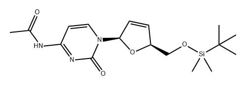 Acetamide, N-[1-[(2R,5S)-5-[[[(1,1-dimethylethyl)dimethylsilyl]oxy]methyl]-2,5-dihydro-2-furanyl]-1,2-dihydro-2-oxo-4-pyrimidinyl]- Structure