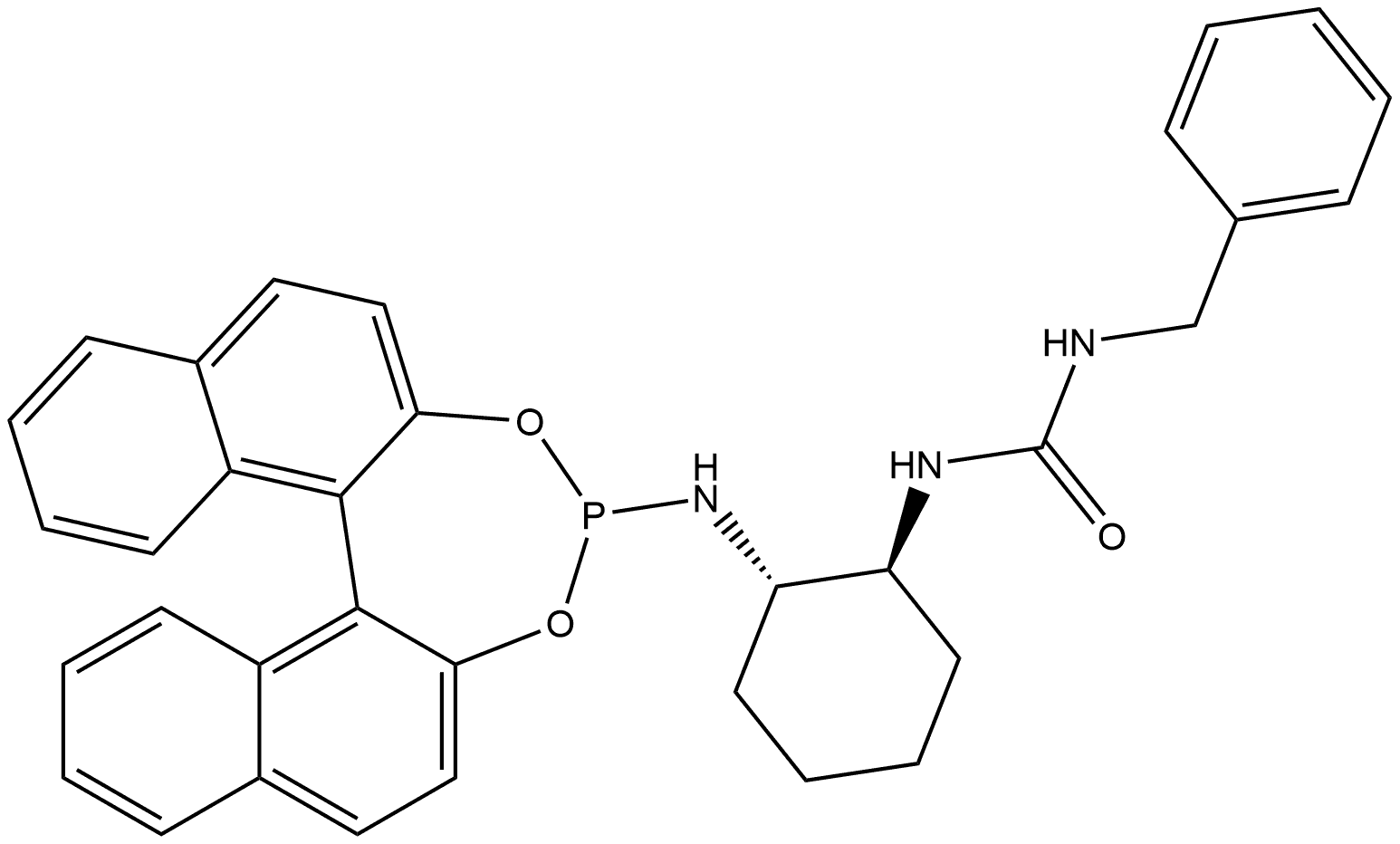 Urea, N-[(1S,2S)-2-[(11bR)-dinaphtho[2,1-d:1',2'-f][1,3,2]dioxaphosphepin-4-ylamino]cyclohexyl]-N'-(phenylmethyl)- Structure