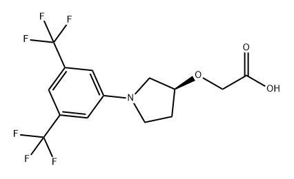 Acetic acid, 2-[[(3S)-1-[3,5-bis(trifluoromethyl)phenyl]-3-pyrrolidinyl]oxy]- Structure