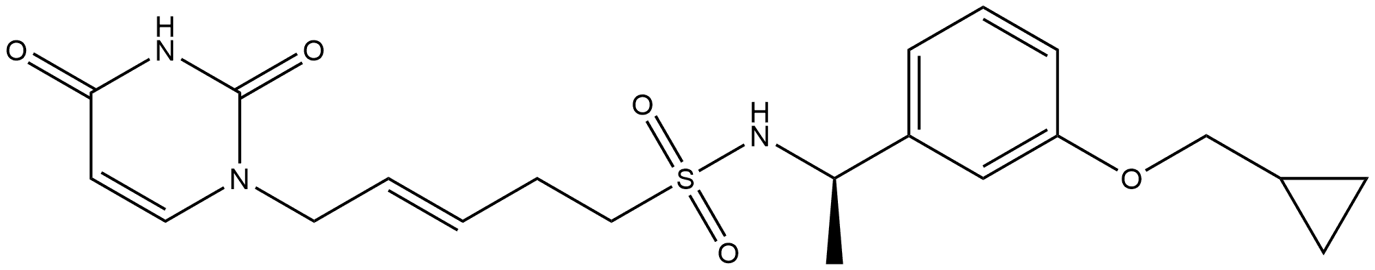 (3E)-N-[(1R)-1-[3-(Cyclopropylmethoxy)phenyl]ethyl]-5-(3,4-dihydro-2,4-dioxo-1(2H)-pyrimidinyl)-3-pentene-1-sulfonamide Structure