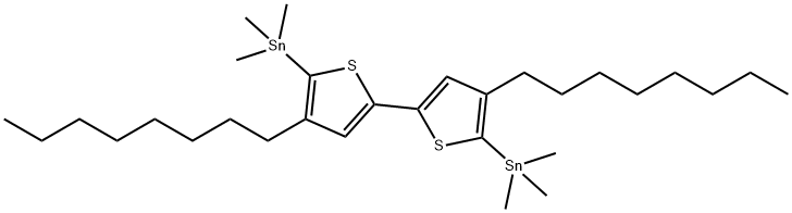 Stannane, 1,1'-(4,4'-dioctyl[2,2'-bithiophene]-5,5'-diyl)bis[1,1,1-trimethyl- Structure