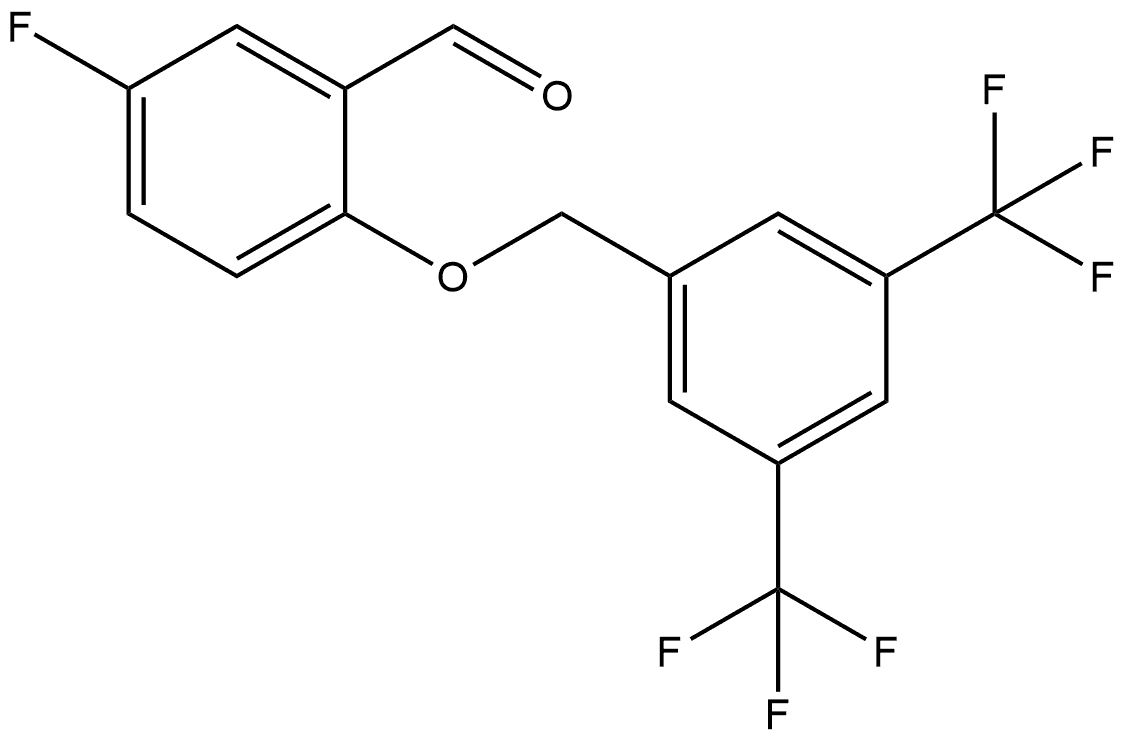 2-[[3,5-Bis(trifluoromethyl)phenyl]methoxy]-5-fluorobenzaldehyde Structure