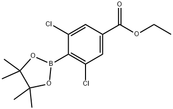 Benzoic acid, 3,5-dichloro-4-(4,4,5,5-tetramethyl-1,3,2-dioxaborolan-2-yl)-, ethyl ester Structure