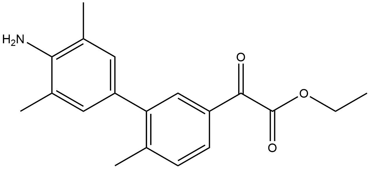 [1,1'-Biphenyl]-3-acetic acid, 4'-amino-3',5',6-trimethyl-α-oxo-, ethyl ester Structure