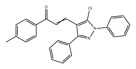 2-Propen-1-one, 3-(5-chloro-1,3-diphenyl-1H-pyrazol-4-yl)-1-(4-methylphenyl)- 구조식 이미지