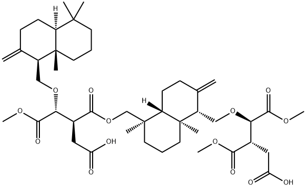 1,2,3-Propanetricarboxylic acid, 1-[[(1S,4aR,5R,8aS)-5-[[(2S,3R)-2-(carboxymethyl)-3-[[(1S,4aS,8aS)-decahydro-5,5,8a-trimethyl-2-methylene-1-naphthalenyl]methoxy]-4-methoxy-1,4-dioxobutoxy]methyl]decahydro-5,8a-dimethyl-2-methylene-1-naphthalenyl]methoxy]-, 1,2-dimethyl ester, (1R,2S)- (9CI) Structure