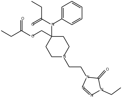 Propanamide, N-[1-[2-(4-ethyl-4,5-dihydro-5-oxo-1H-tetrazol-1-yl)ethyl]-4-[(1-oxopropoxy)methyl]-4-piperidinyl]-N-phenyl- Structure