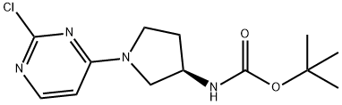 Carbamic acid, N-[(3R)-1-(2-chloro-4-pyrimidinyl)-3-pyrrolidinyl]-, 1,1-dimethylethyl ester Structure