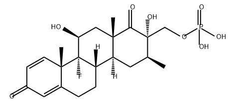 1,8(2H,4bH)-Chrysenedione, 10b-fluoro-3,4,4a,5,6,10a,10b,11,12,12a-decahydro-2,11-dihydroxy-3,10a,12a-trimethyl-2-[(phosphonooxy)methyl]-, (2S,3S,4aS,4bS,10aS,10bR,11S,12aS)- Structure